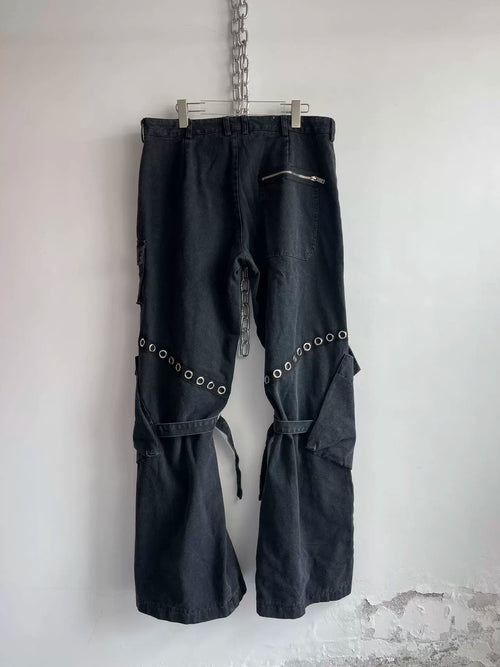 Buckle Patch Washed Cargo Pants  OR0321