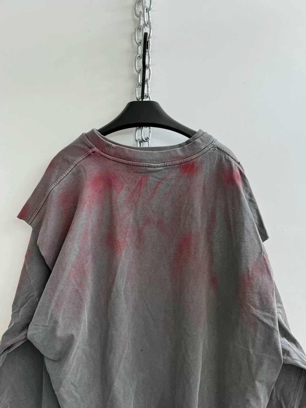 Washed Distressed Spray-dyed Long Tee  OR0325