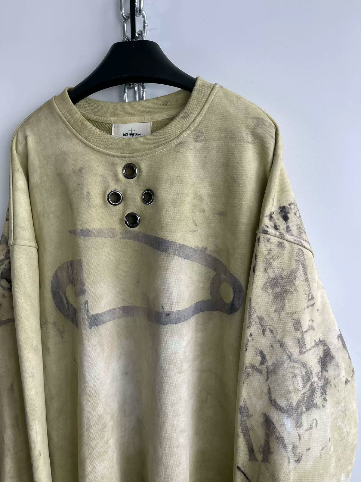 Washed Tie-dye Air Button Sweatshirt  OR0326