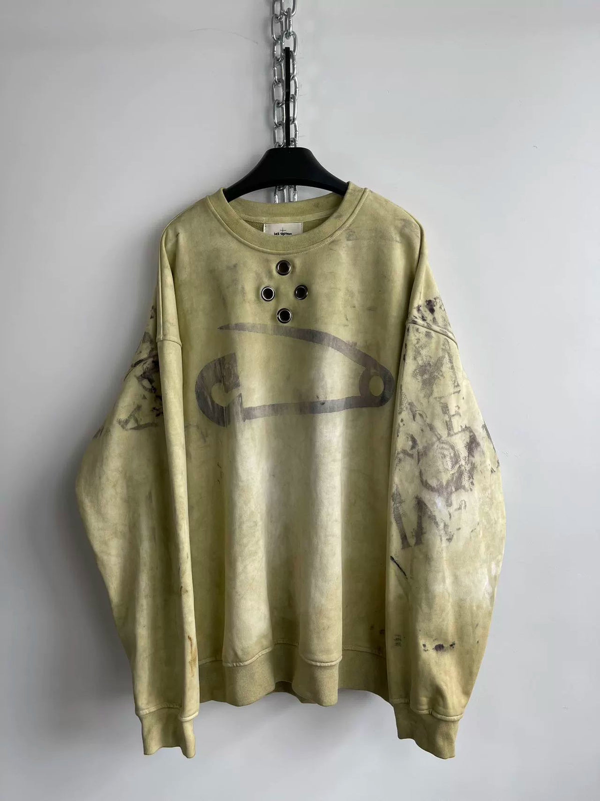 Washed Tie-dye Air Button Sweatshirt  OR0326