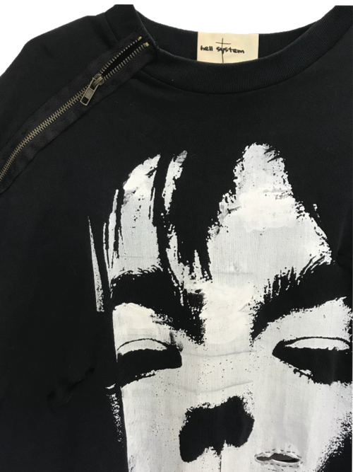 Black Portrait Zipper Tee  OR0328