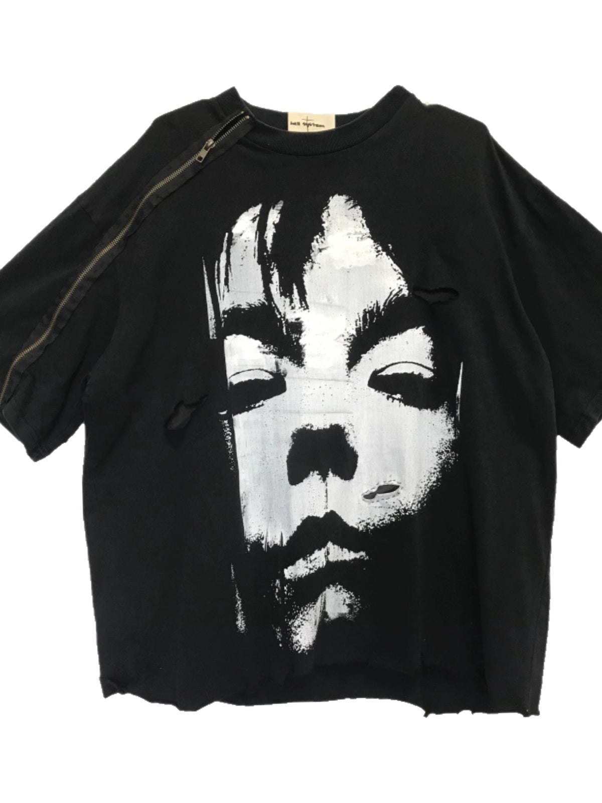 Black Portrait Zipper Tee  OR0328