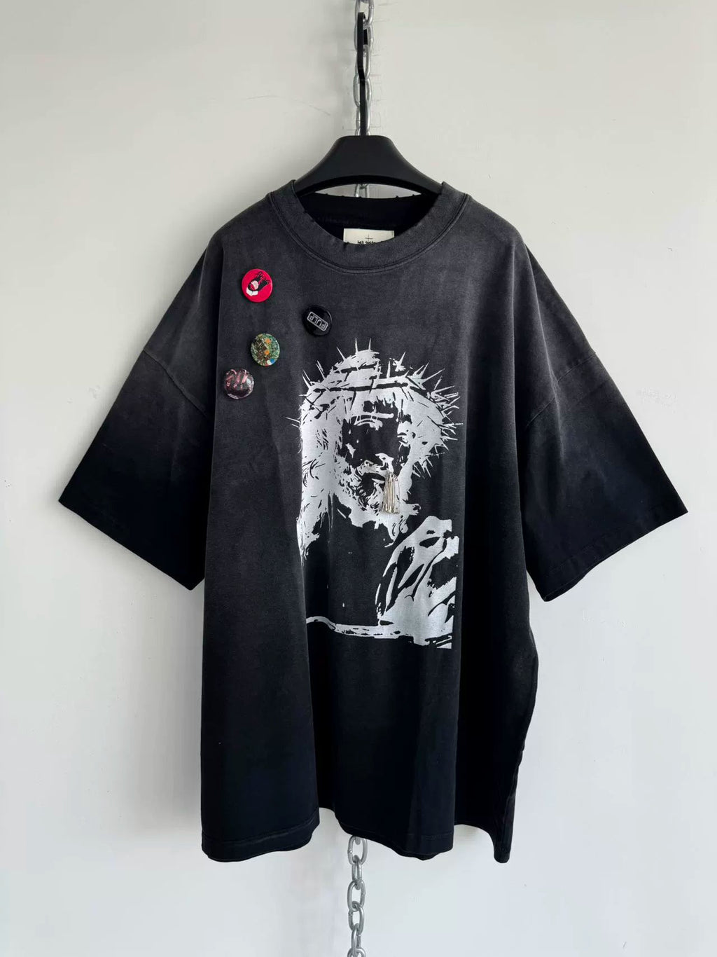Spray-dyed Washed Badge Tee  OR0329