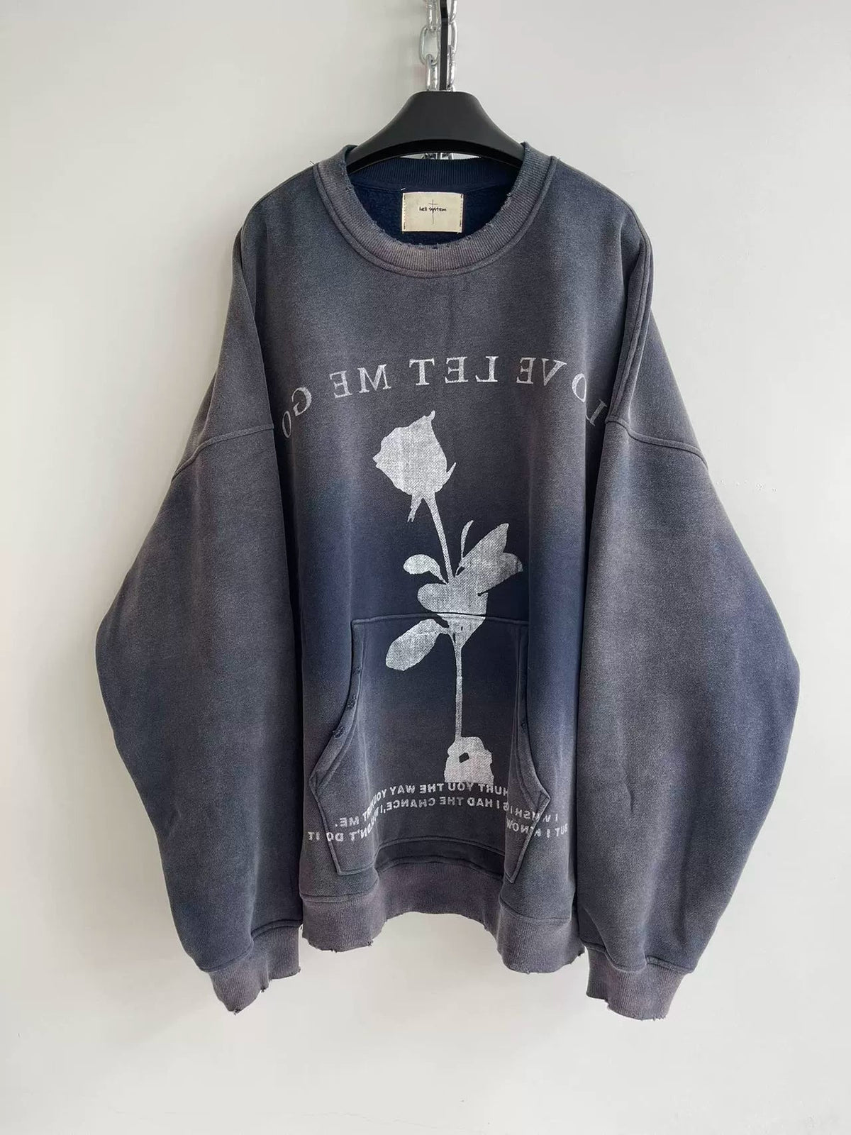 Washed Distressed Loose Sweatshirt  OR0330