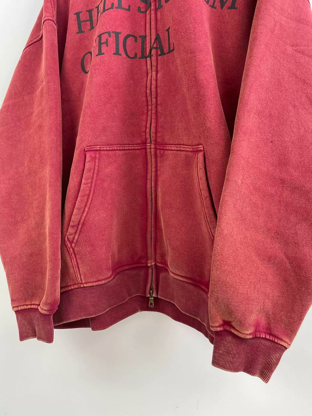 Washed Old Plus Velvet Zip Hoodie  OR0331
