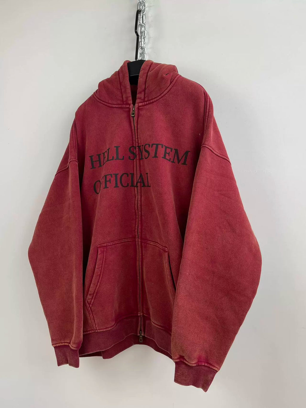 Washed Old Plus Velvet Zip Hoodie  OR0331