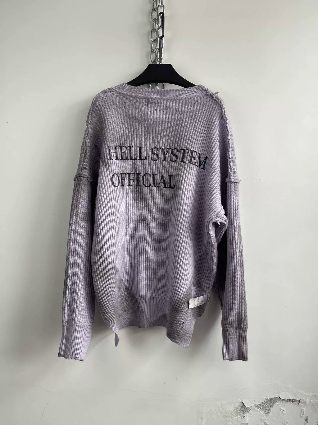 Distressed Print Reverse Knit  OR0342