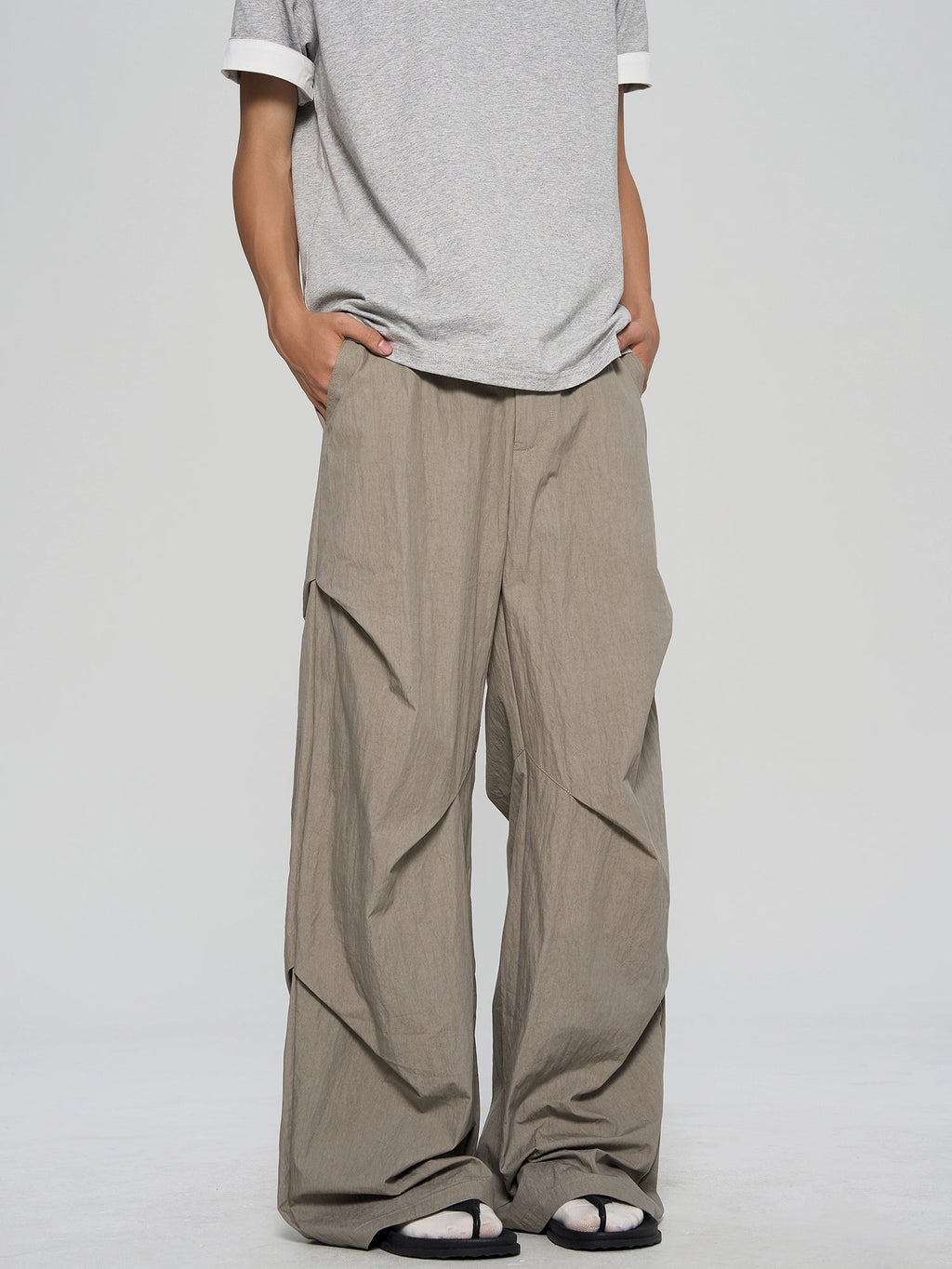 Texture Pleated Design Pants  OR0351
