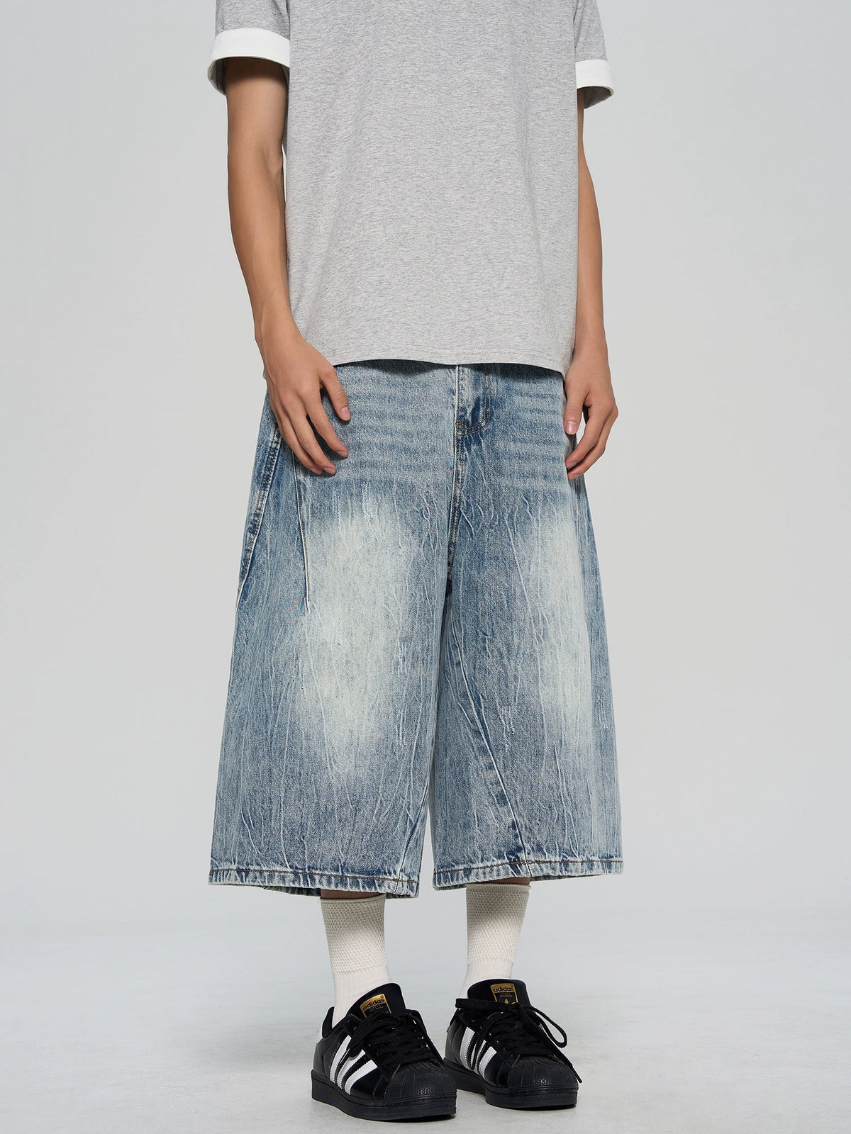Heavy Washed Denim Shorts  OR0357