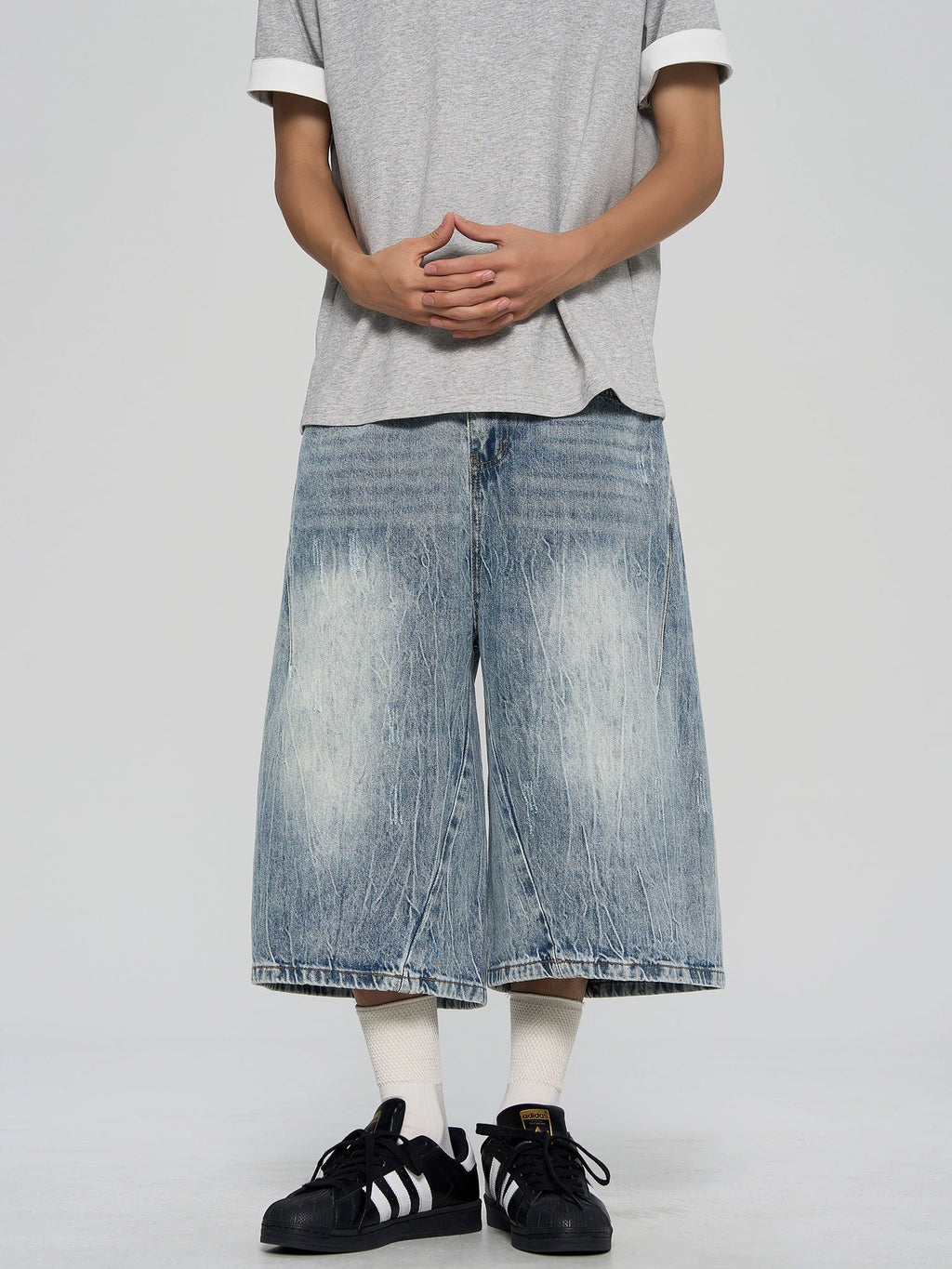 Heavy Washed Denim Shorts  OR0357