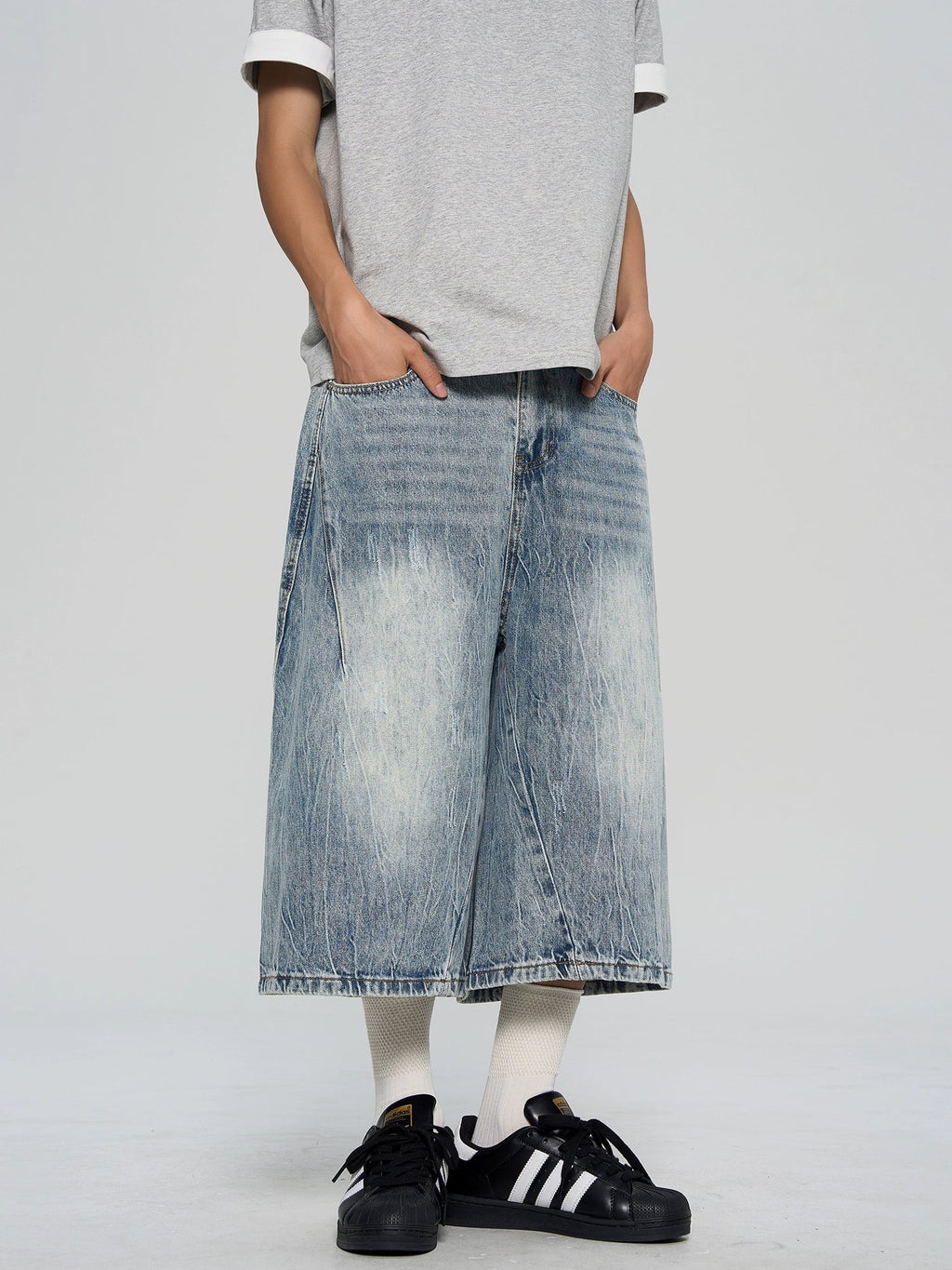 Heavy Washed Denim Shorts  OR0357