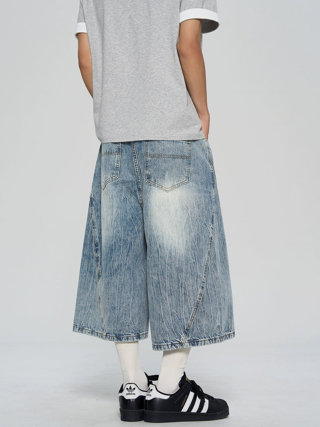 Heavy Washed Denim Shorts  OR0357