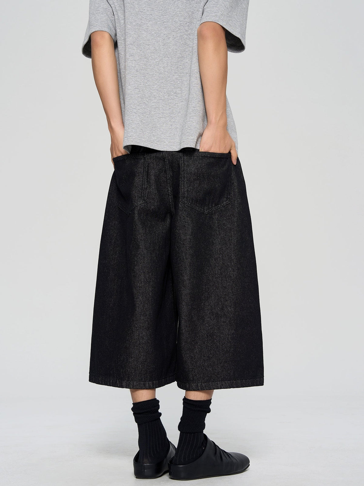 Baggy Washed Denim Shorts  OR0358