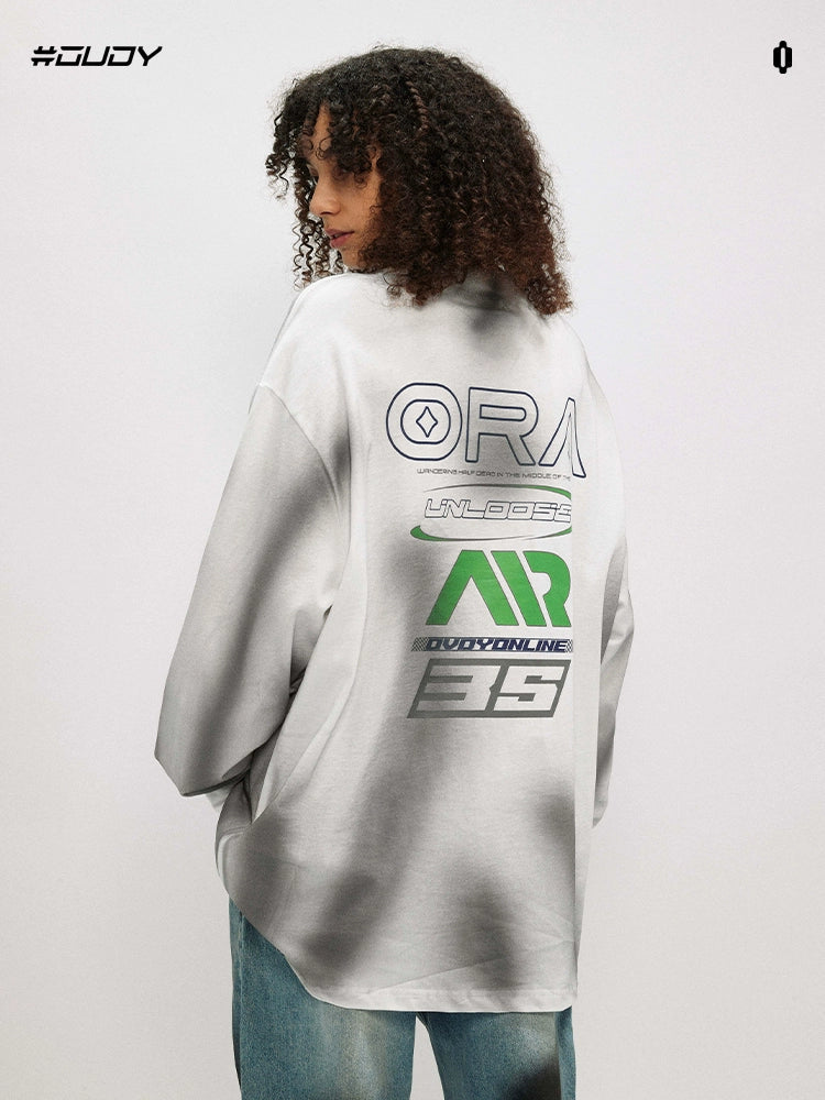 Dirty Logo Splicing Long Tee  OR0361