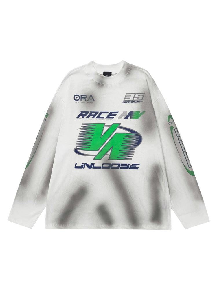 Dirty Logo Splicing Long Tee  OR0361