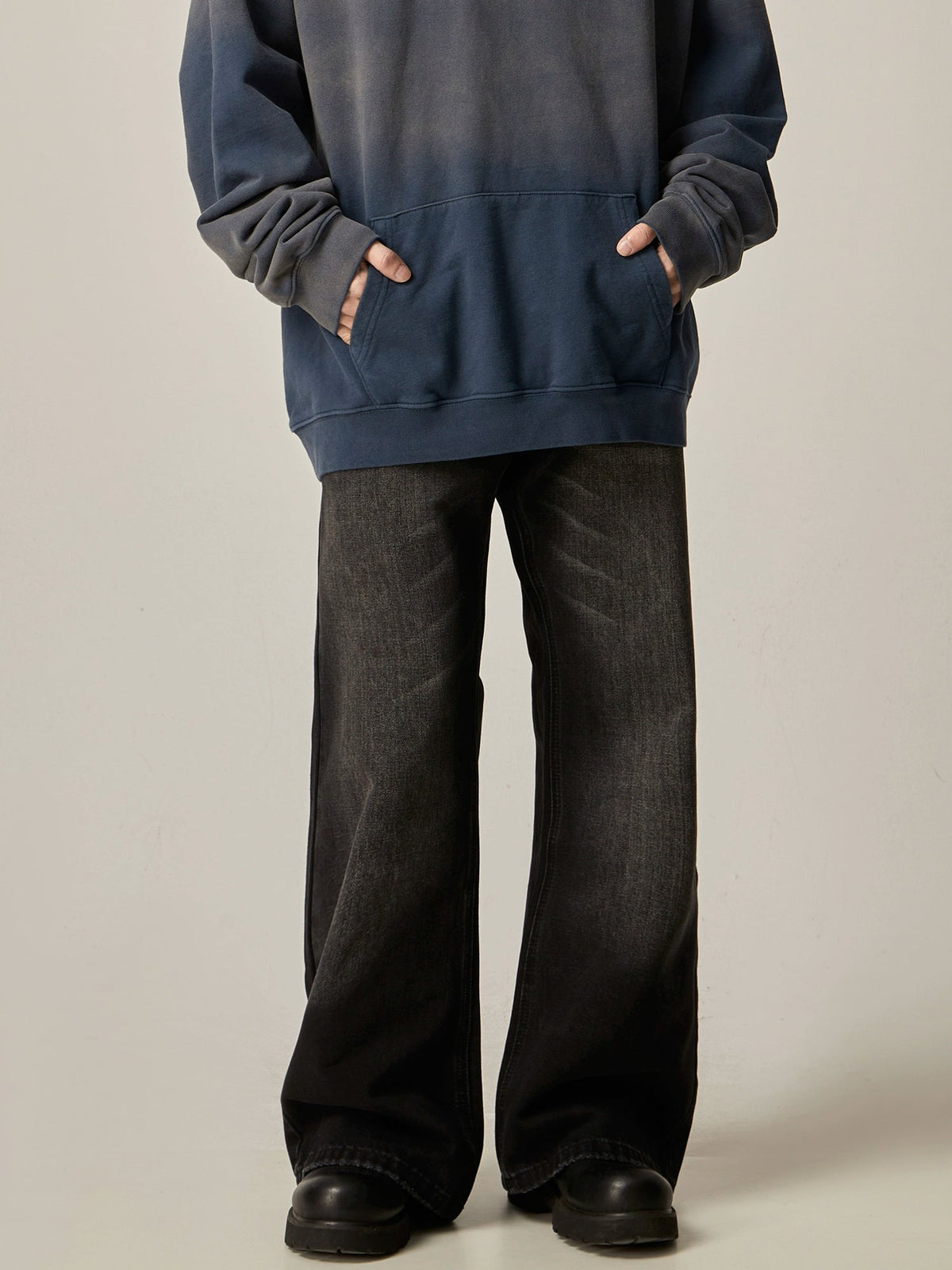 Retro Black Loose Straight Jeans  OR0362