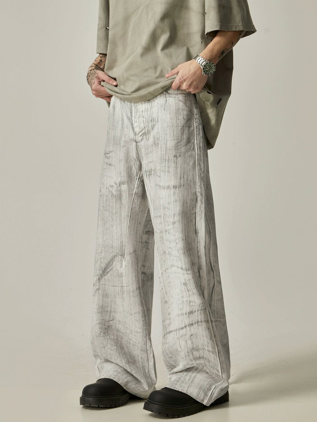 High Street White Straight Jeans  OR0368