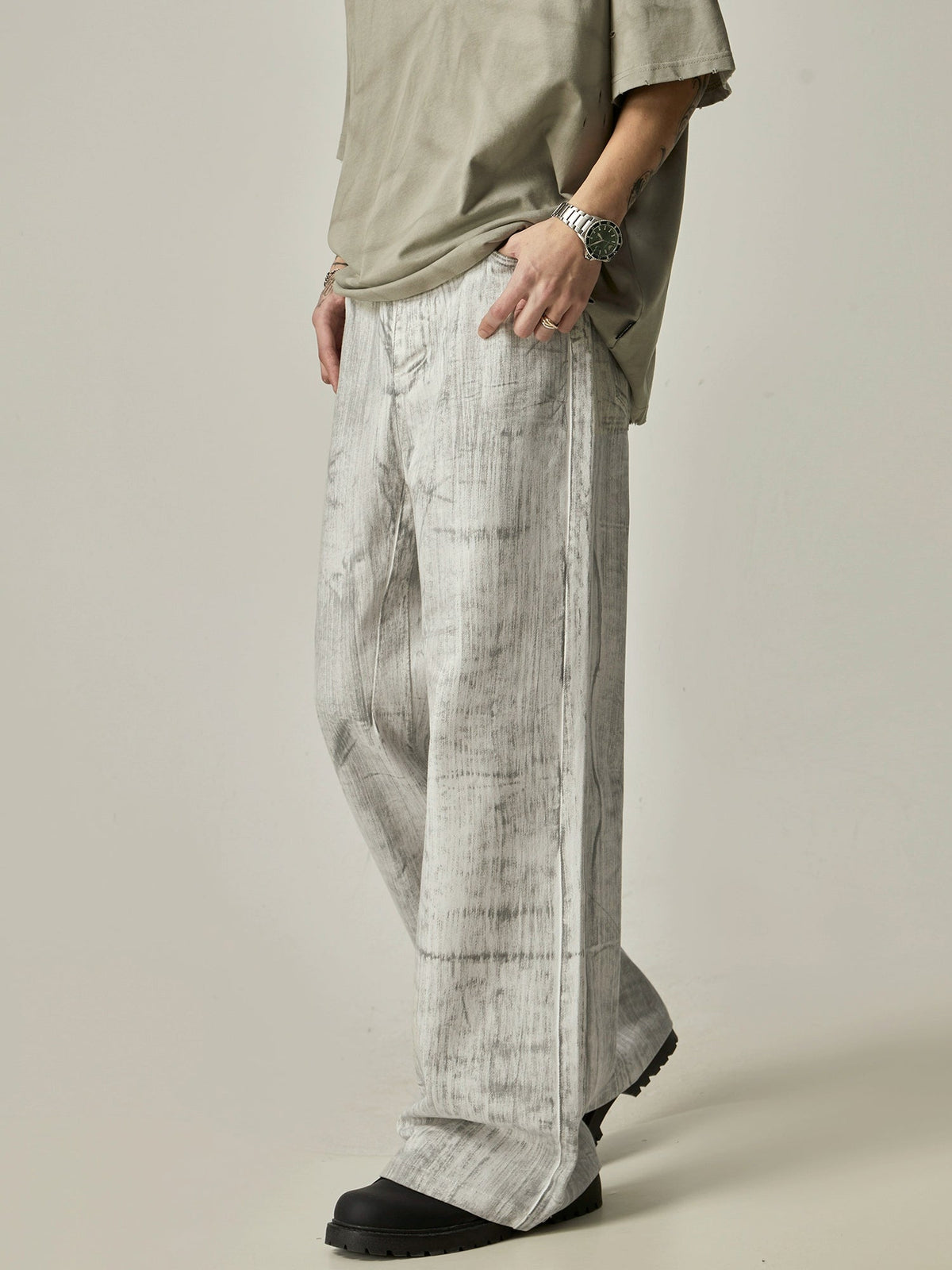 High Street White Straight Jeans  OR0368