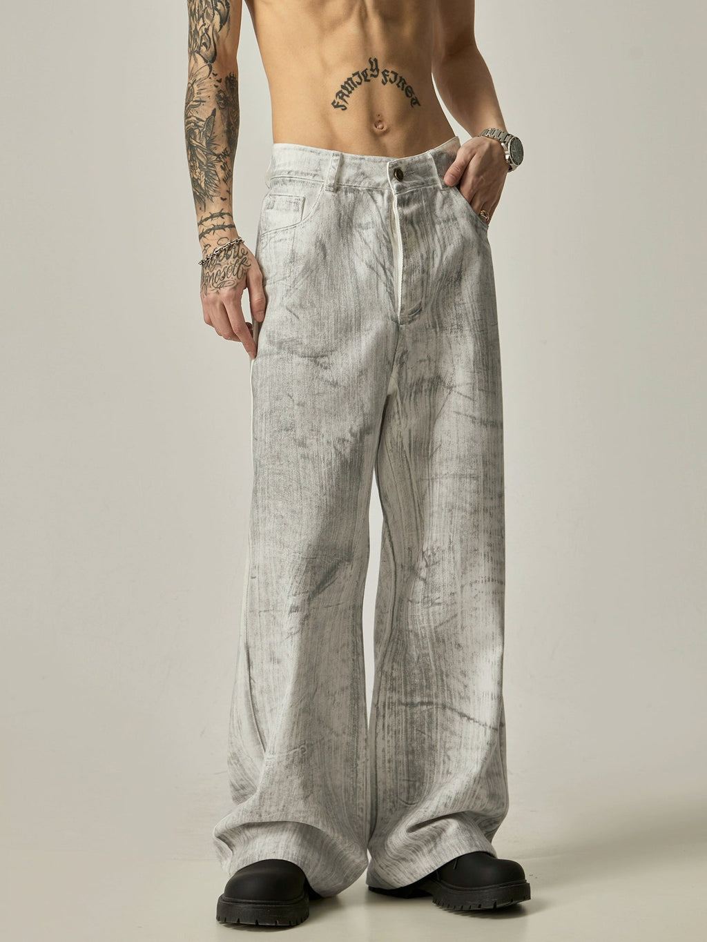 High Street White Straight Jeans  OR0368