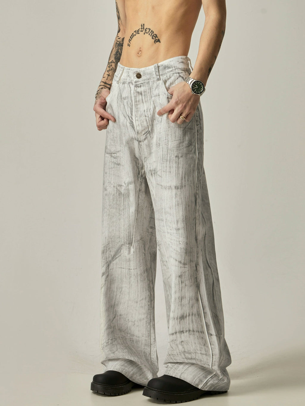 High Street White Straight Jeans  OR0368