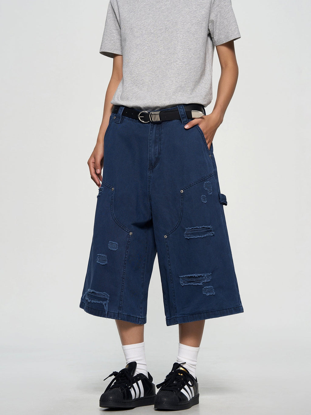 Overalls Loose Denim Shorts  OR0372