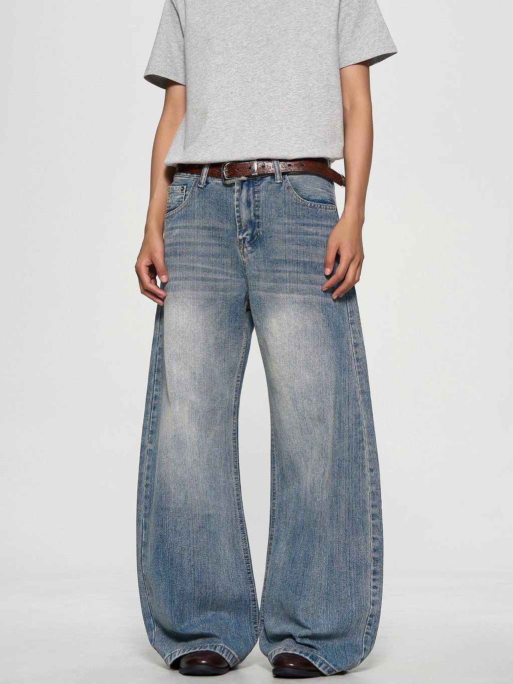 Washed Bamboo Pattern Jeans  OR0373