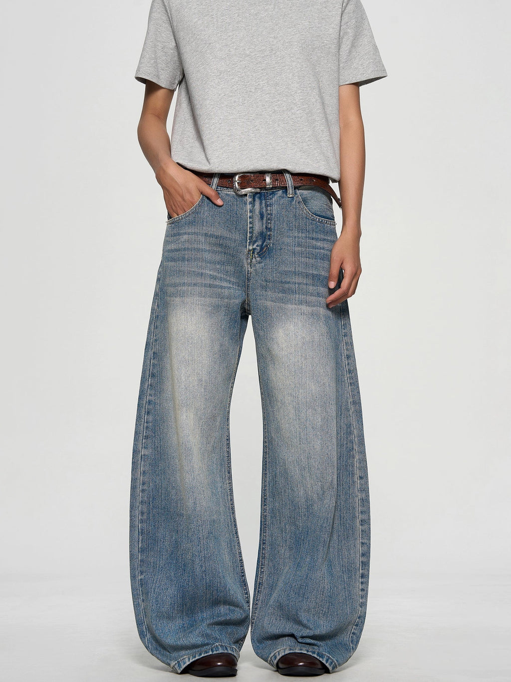 Washed Bamboo Pattern Jeans  OR0373