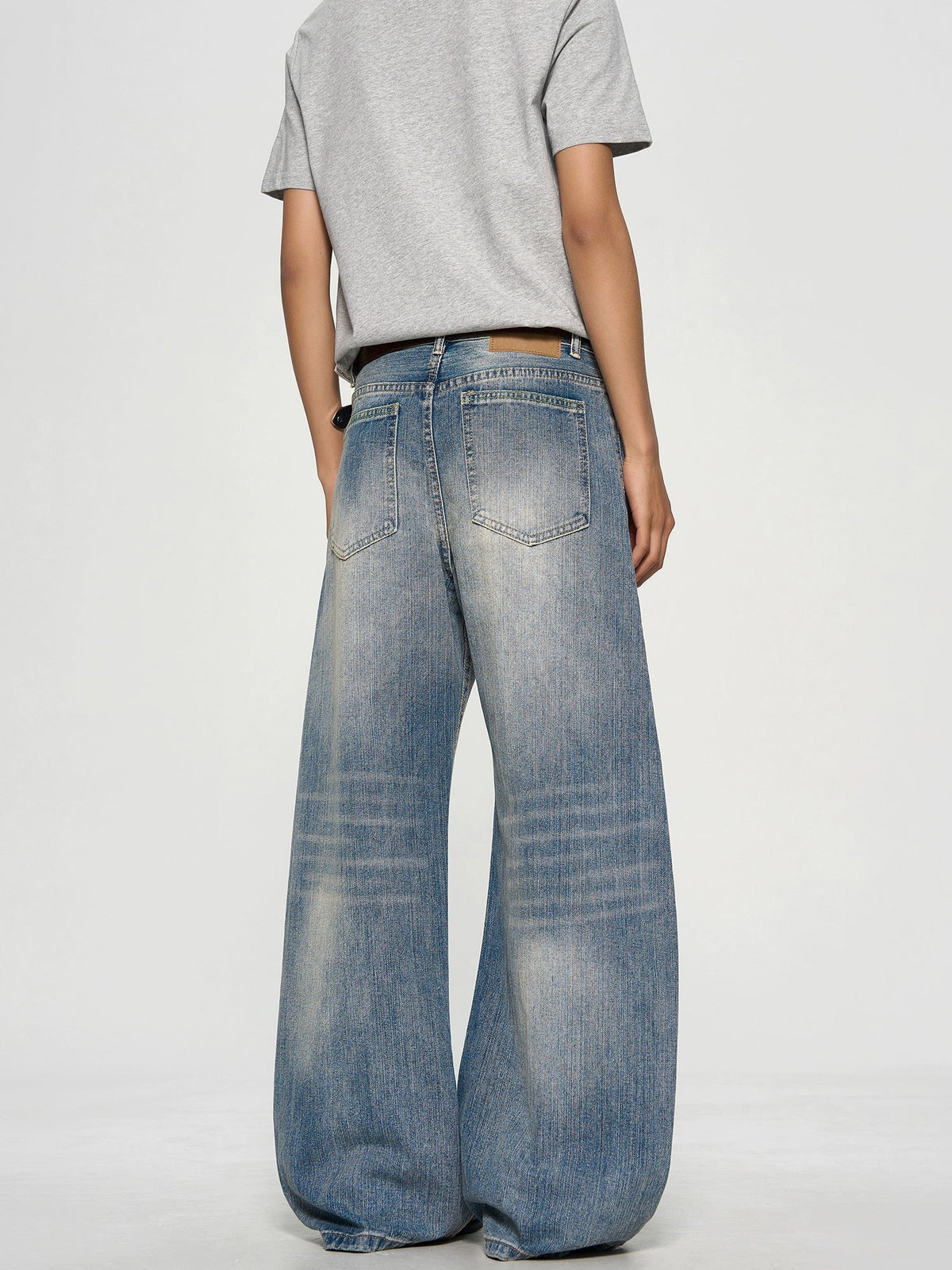 Washed Bamboo Pattern Jeans  OR0373