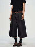Washed Black Denim Shorts  OR0378