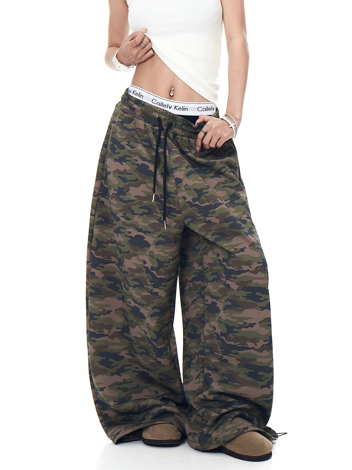 Drawstring Camouflage Cargo Pants  OR0390