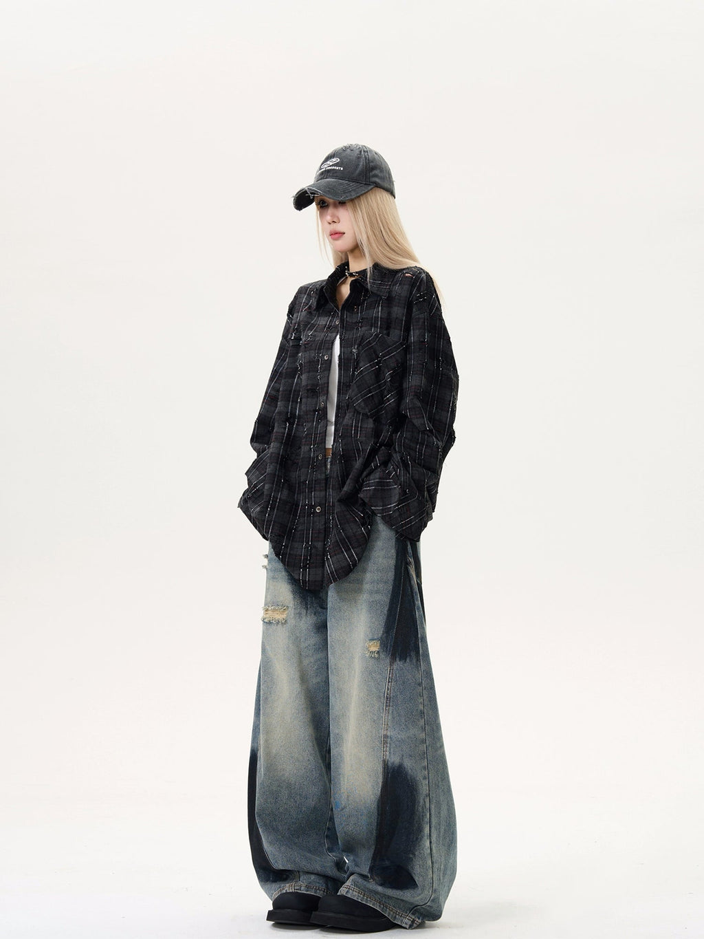 Machete Wide-leg Spray Denim Pants  OR0398