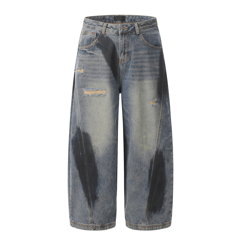 Machete Wide-leg Spray Denim Pants  OR0398