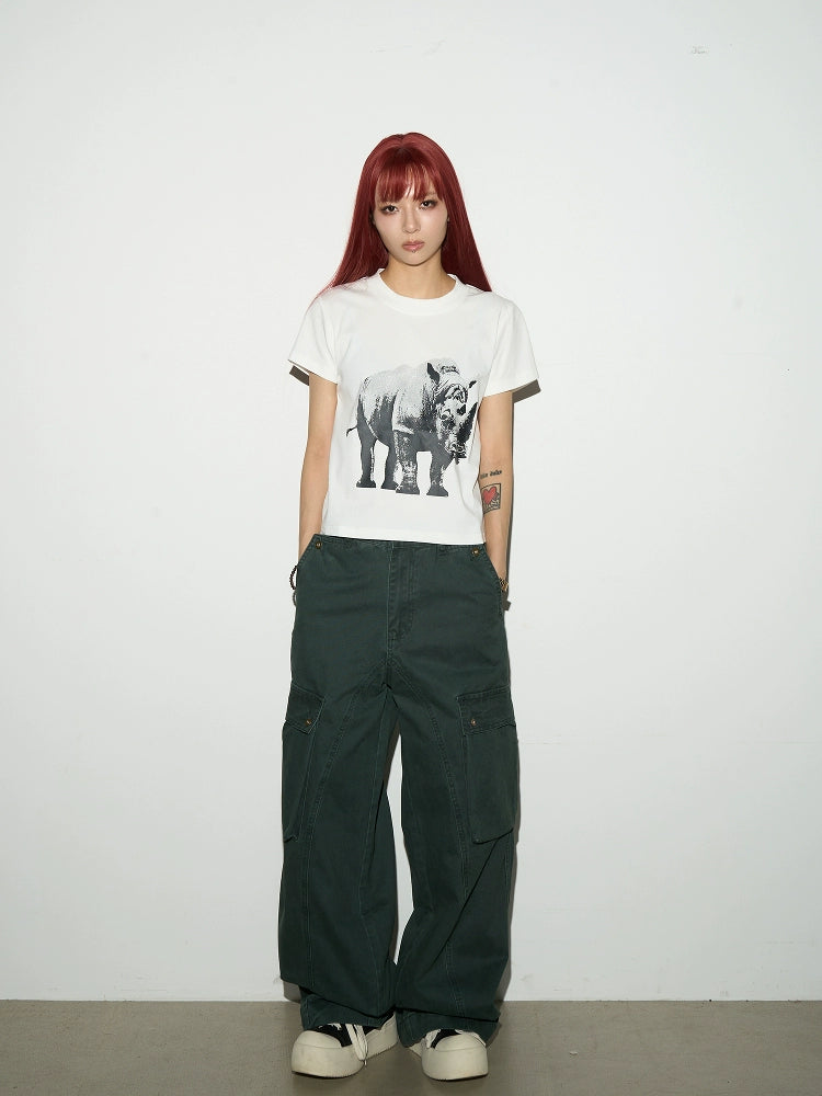 Big Pocket Retro Street Workwear Pants  OR0403