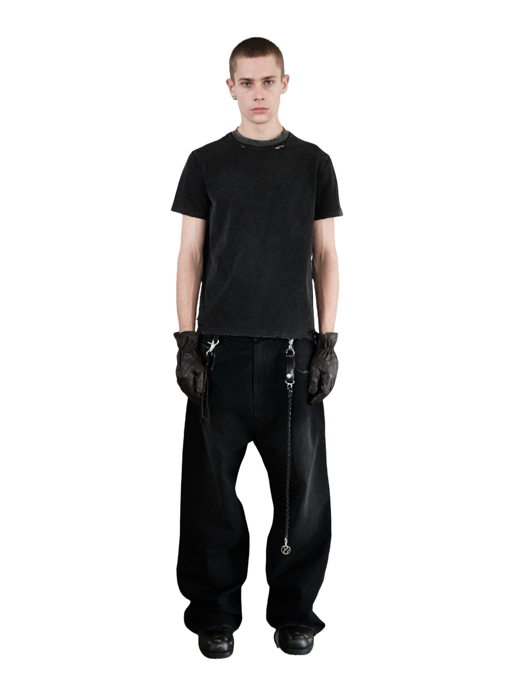 Black Washed Short Sleeve Tee  OR0408