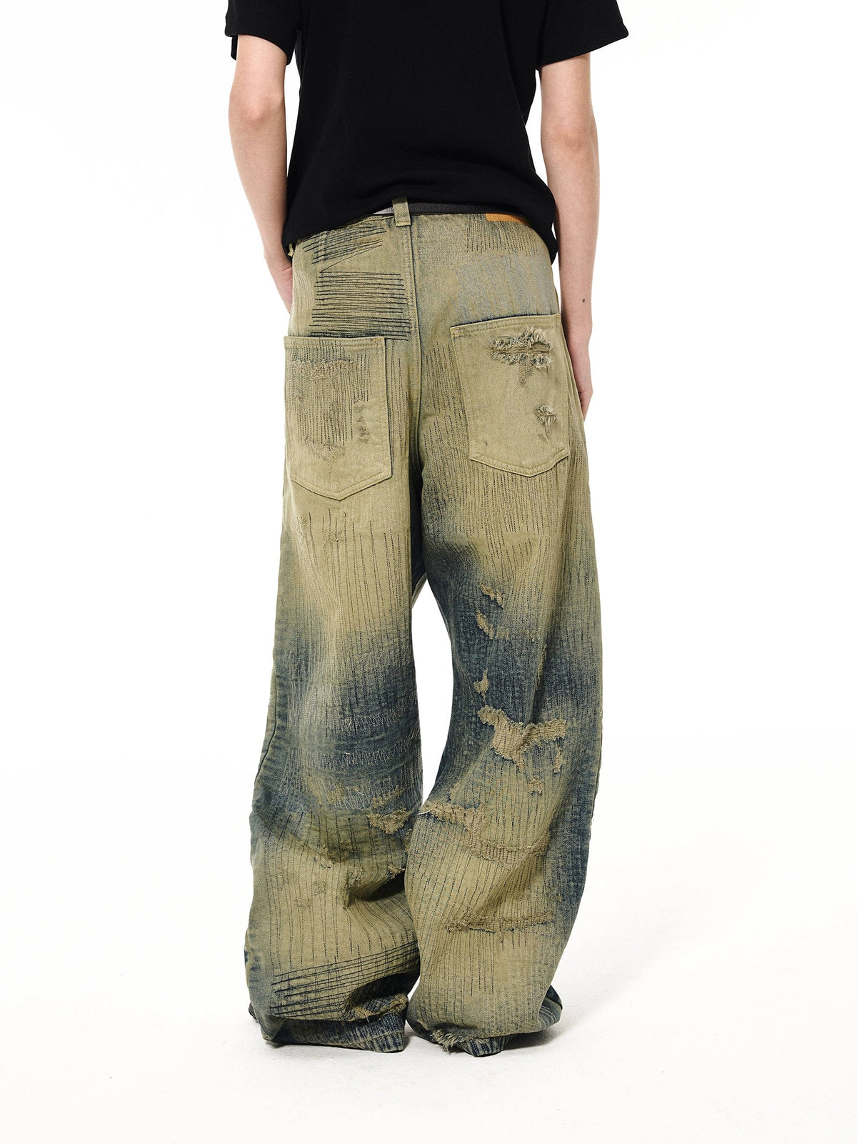 Heavy Destruction Random Needle Jeans  OR0410