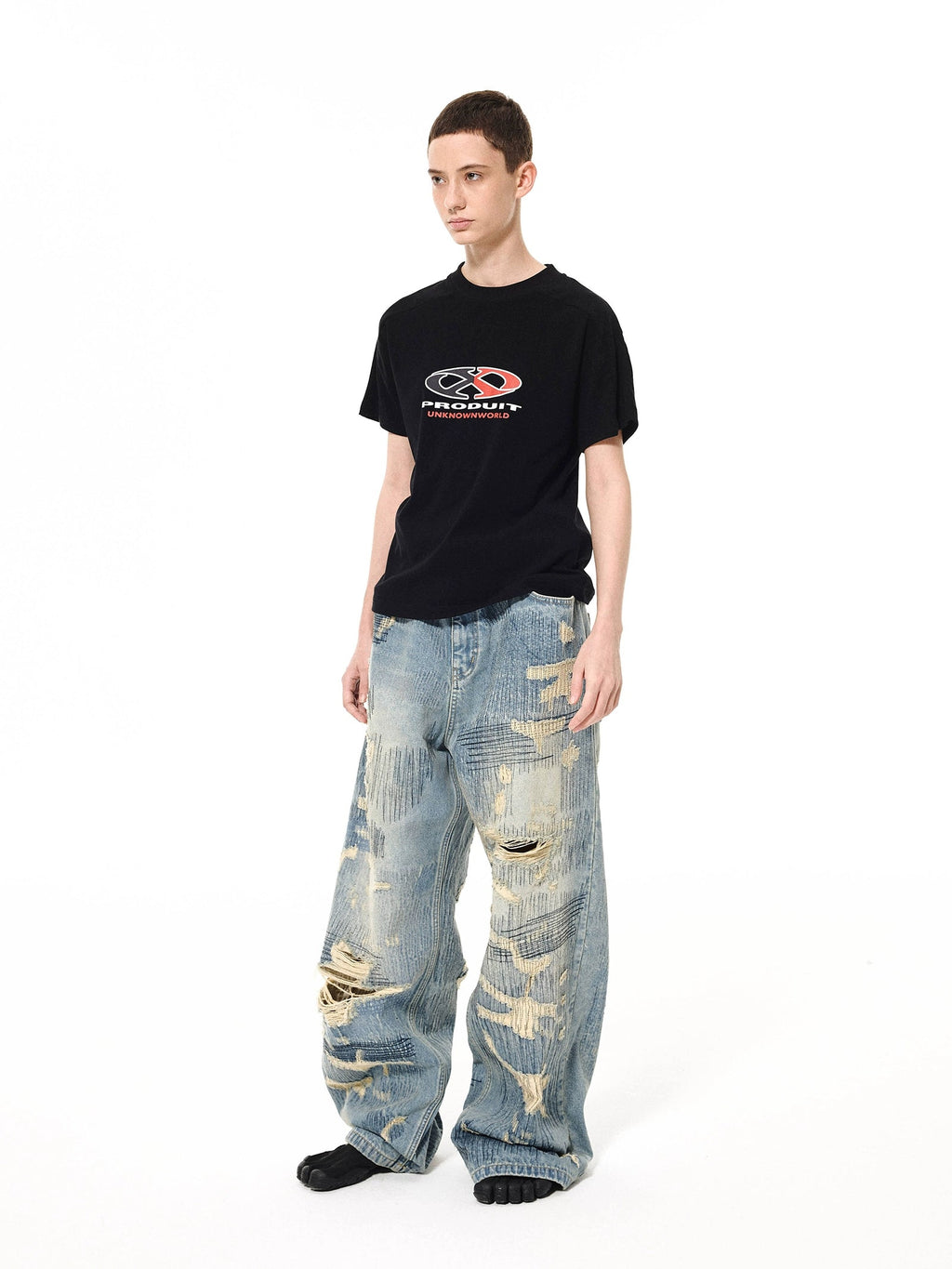 Heavy Destruction Random Needle Jeans  OR0410