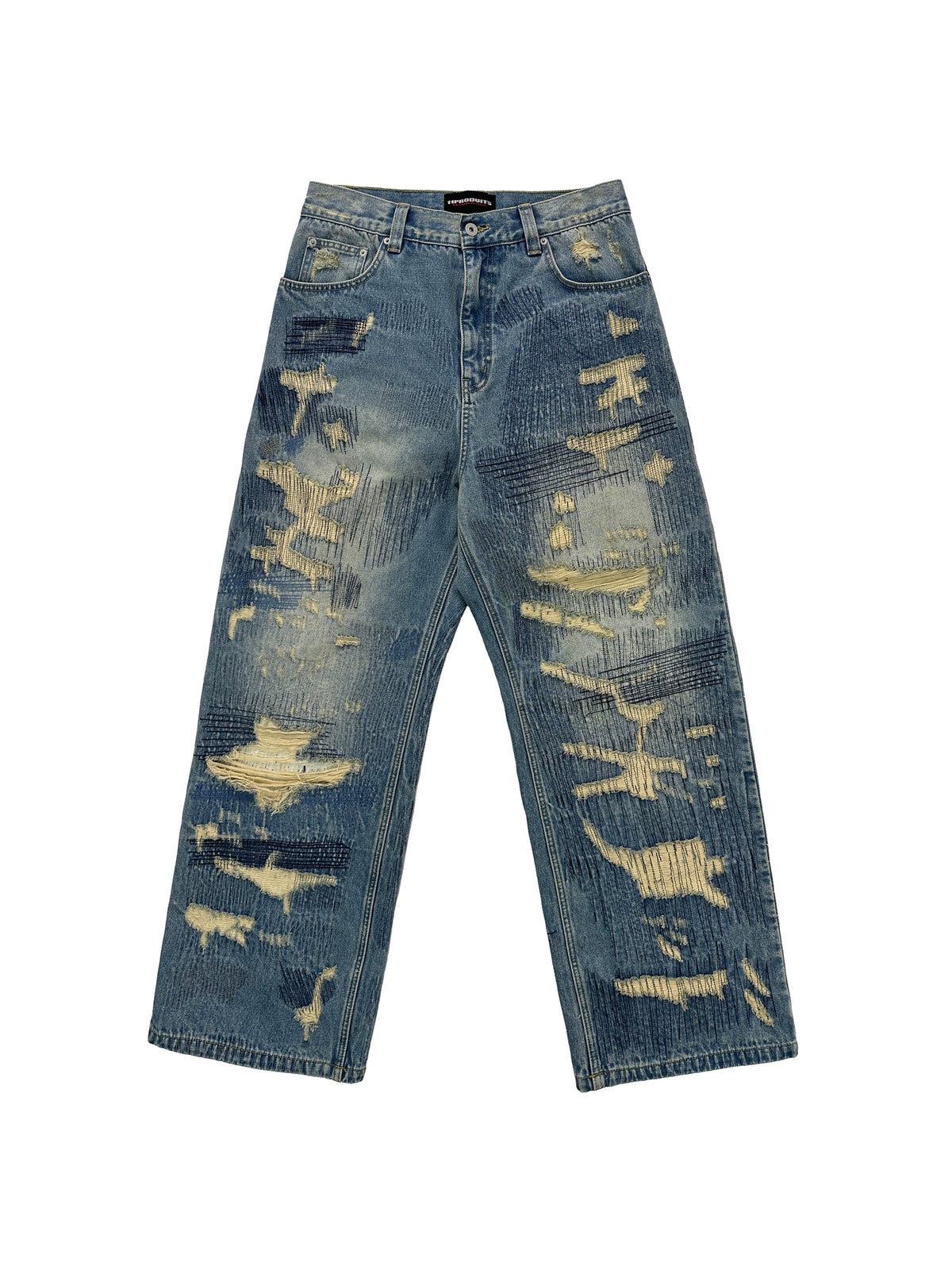 Heavy Destruction Random Needle Jeans  OR0410