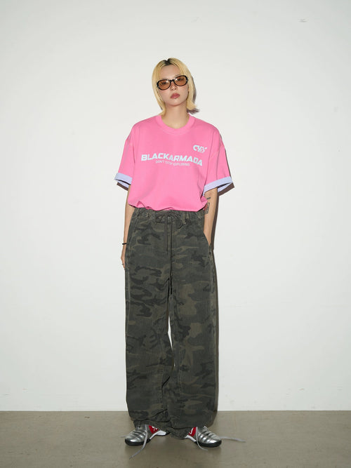 Camouflage Distressed Cargo Pants  OR0411