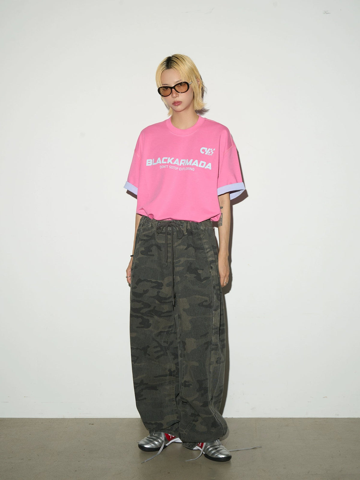 Camouflage Distressed Cargo Pants  OR0411