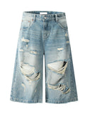 Ripped Cropped Dmage Denim Short  OR0415