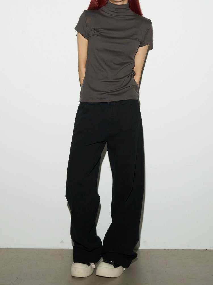 Retro Basic Solid Denim Pants  OR0416