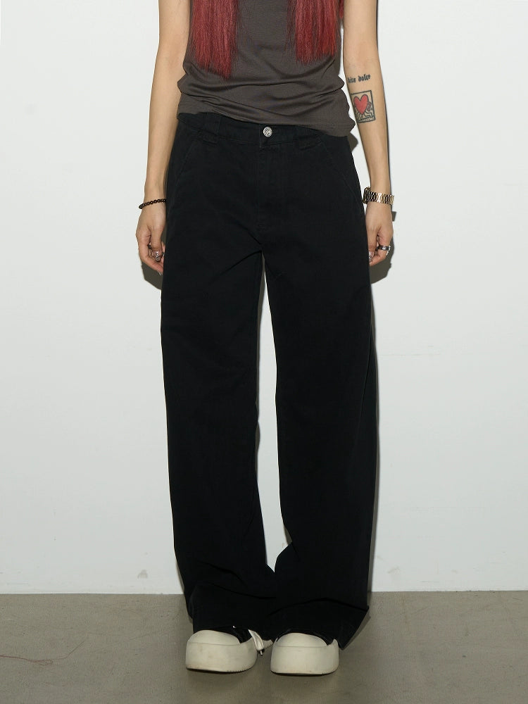 Retro Basic Solid Denim Pants  OR0416