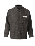 Patchwork Plaid Retro Maillard Brown Shirt  OR0418