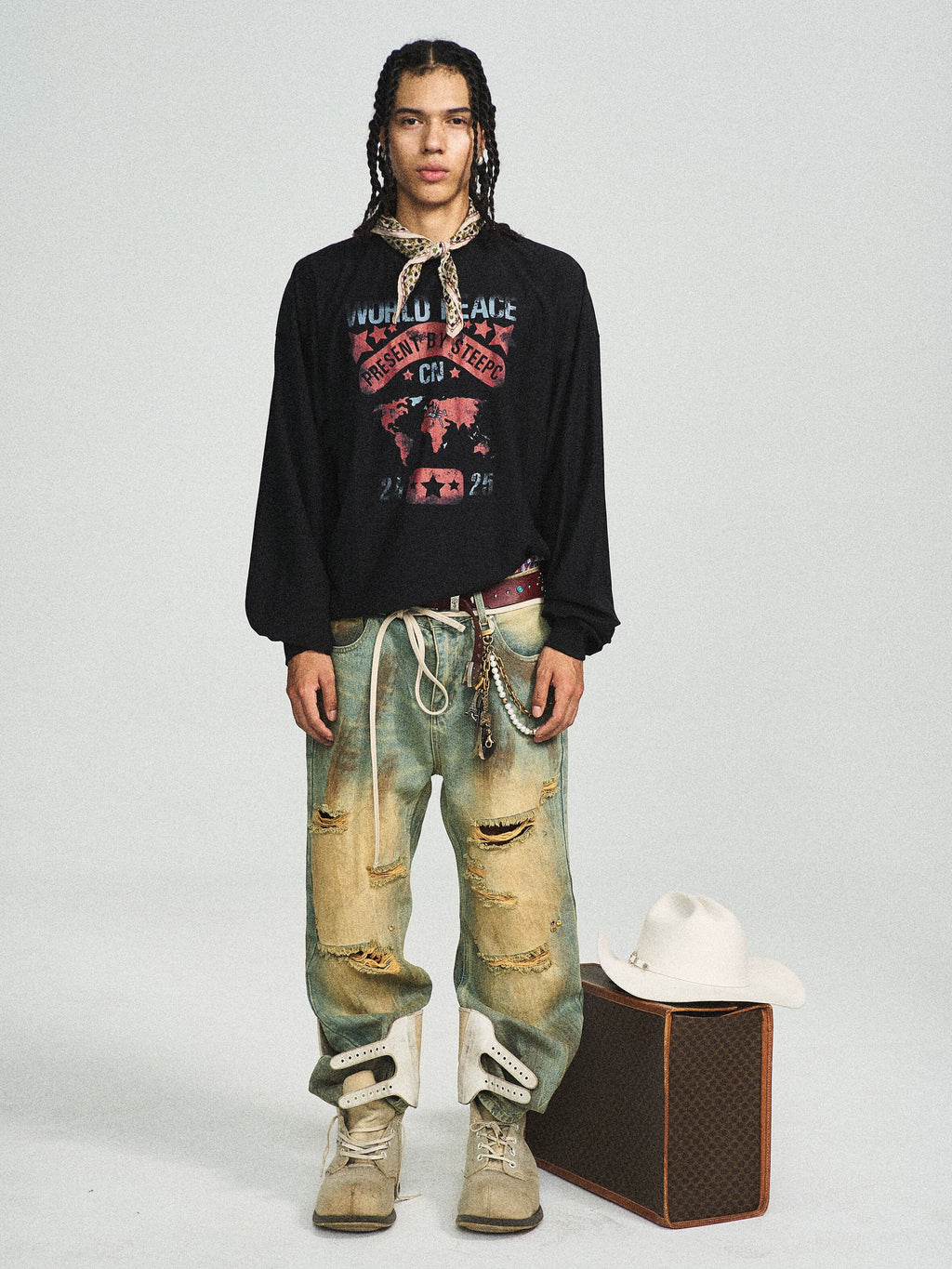 Peaceful Retro Long-sleeved T-shirt  OR0419