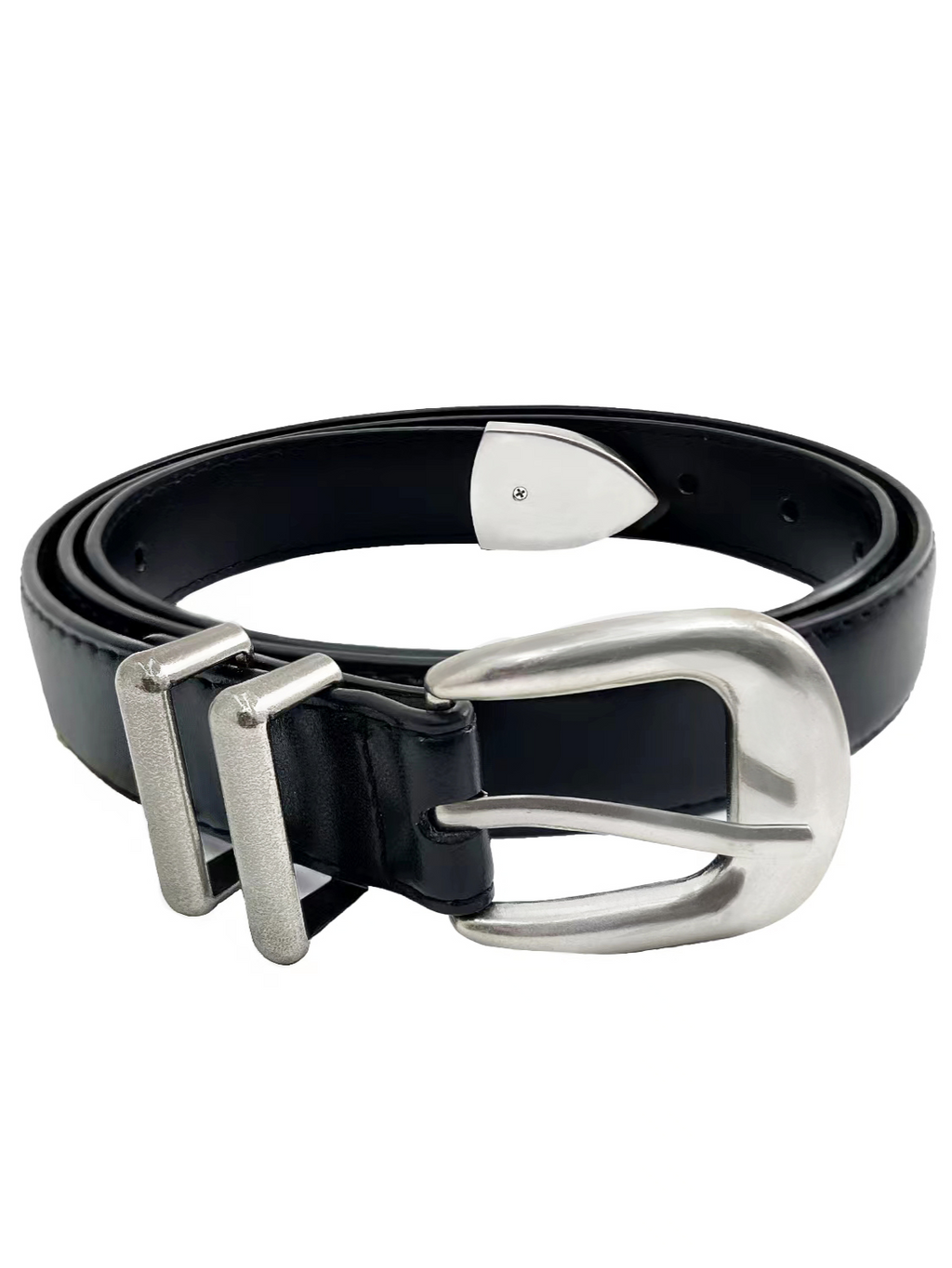 Silver Buckle Leather Belt  OR0420