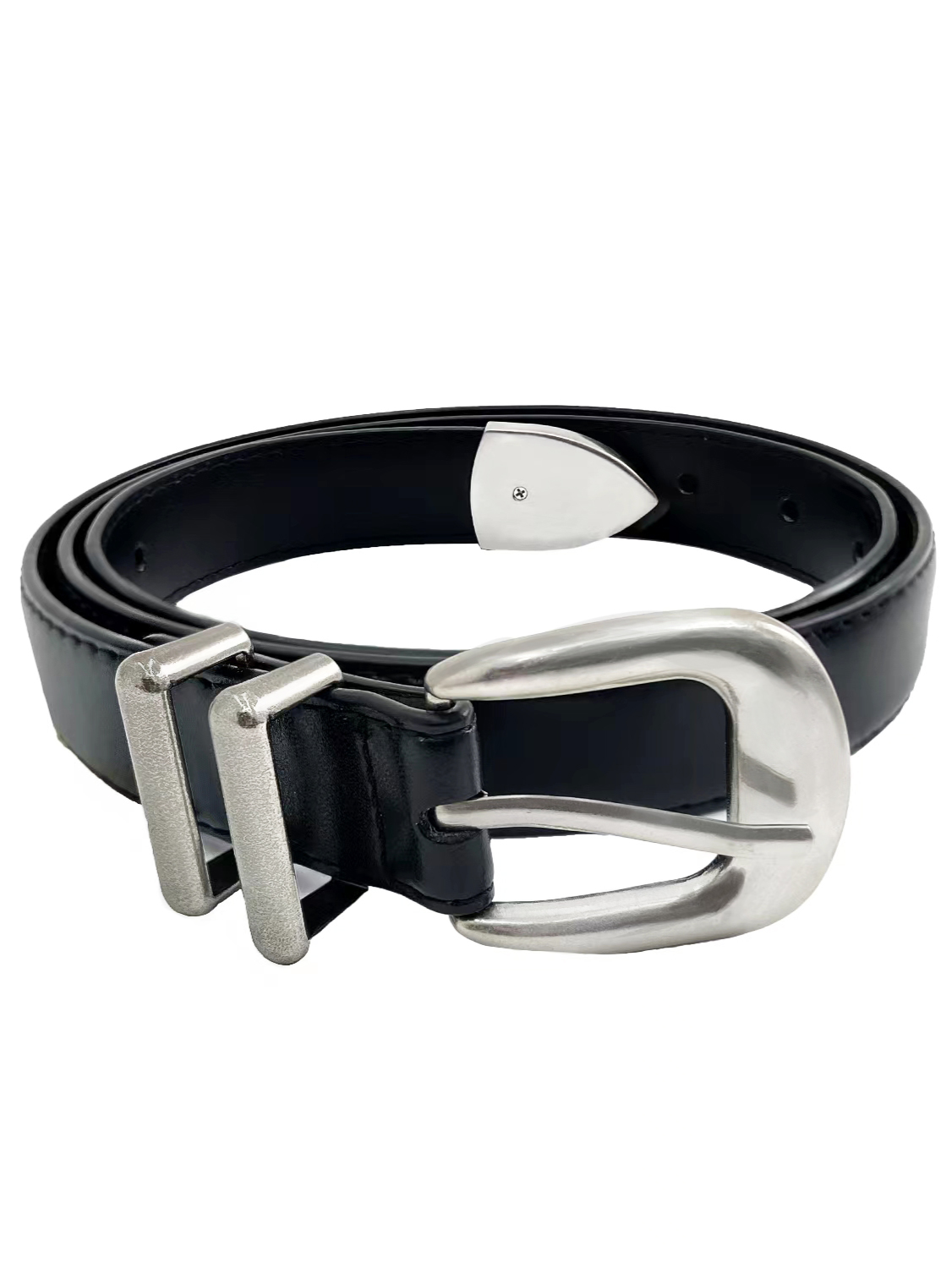 Silver Buckle Leather Belt  OR0420
