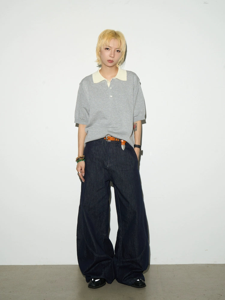Cleanfit Blue Straight Loose Jeans  OR0421