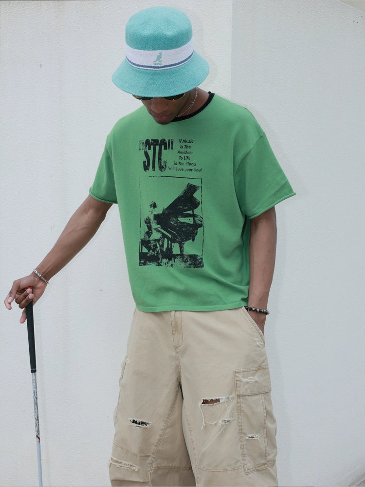 Contrast Boxy Short Sleeve Tee  OR0422