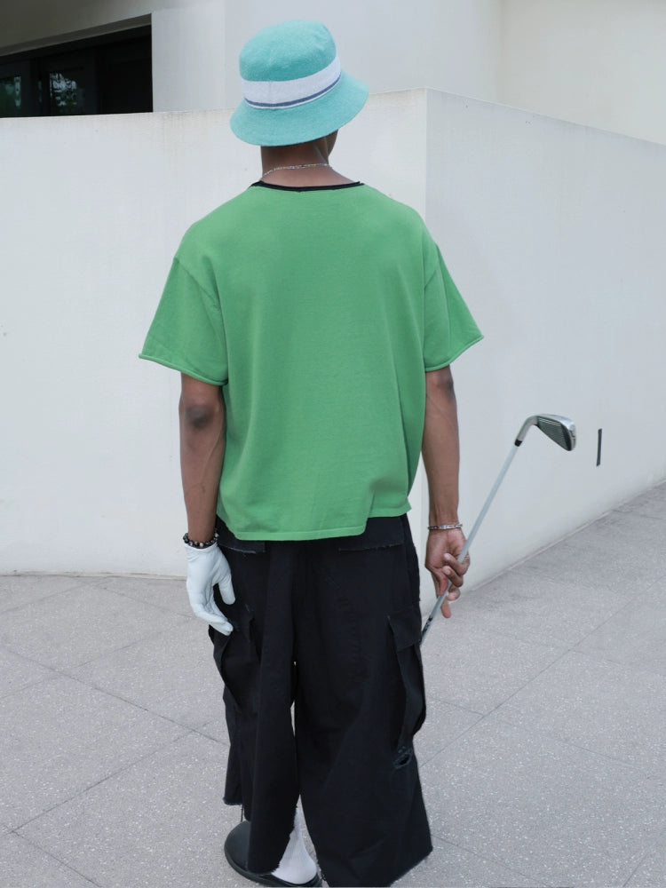 Contrast Boxy Short Sleeve Tee  OR0422