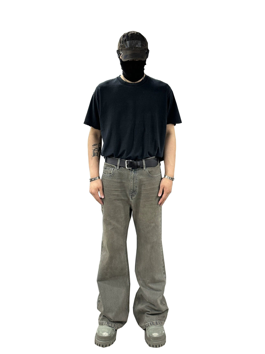 Washed Mud Dyeing Denim Pants  OR0428